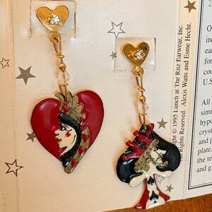 Lunch At The Ritz Queen And Jack Snack Vintage Earrings